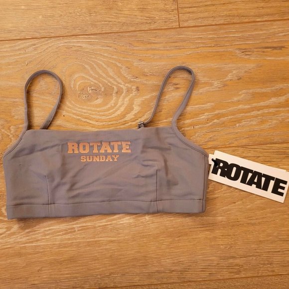 112. ROTATE Sunday Logo Print Sports Bra. Cloudburst. Size XS. NWT - Picture 1 of 3